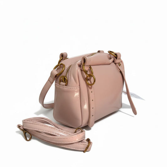 Blush Rose Glossy Crossbody – Chic & Compact