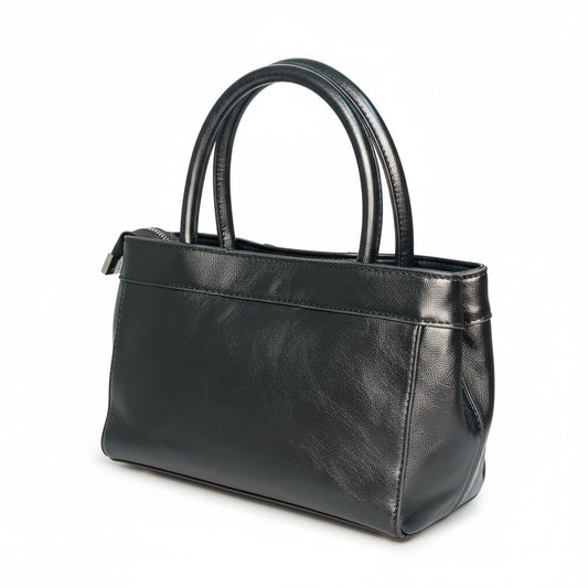 Edgy Glam Black Satchel – Star Charm Edition