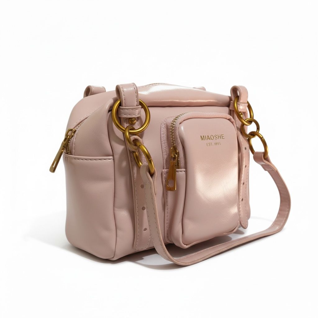 Blush Rose Glossy Crossbody – Chic & Compact