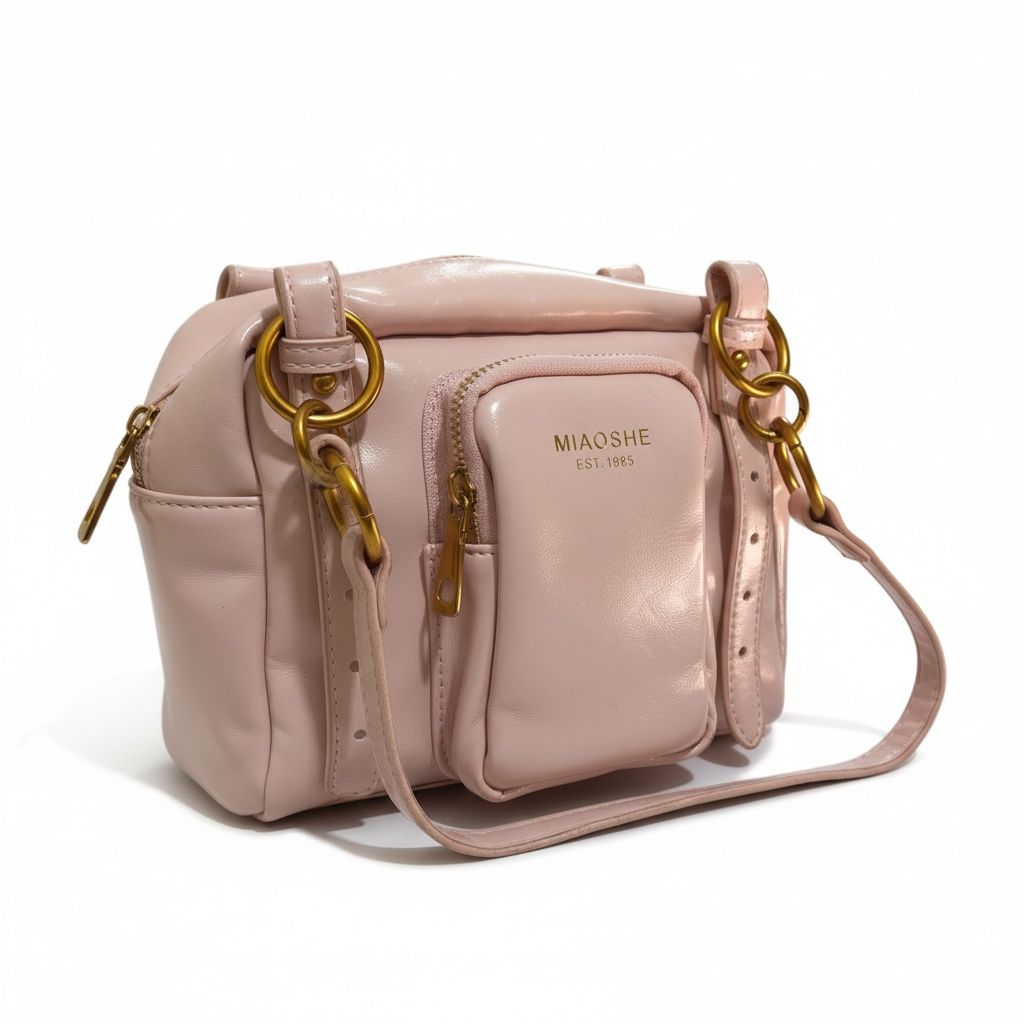 Blush Rose Glossy Crossbody – Chic & Compact