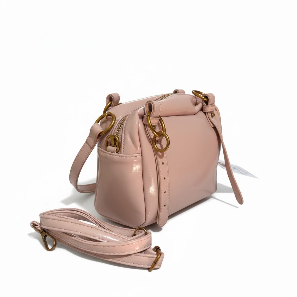 Blush Rose Glossy Crossbody – Chic & Compact