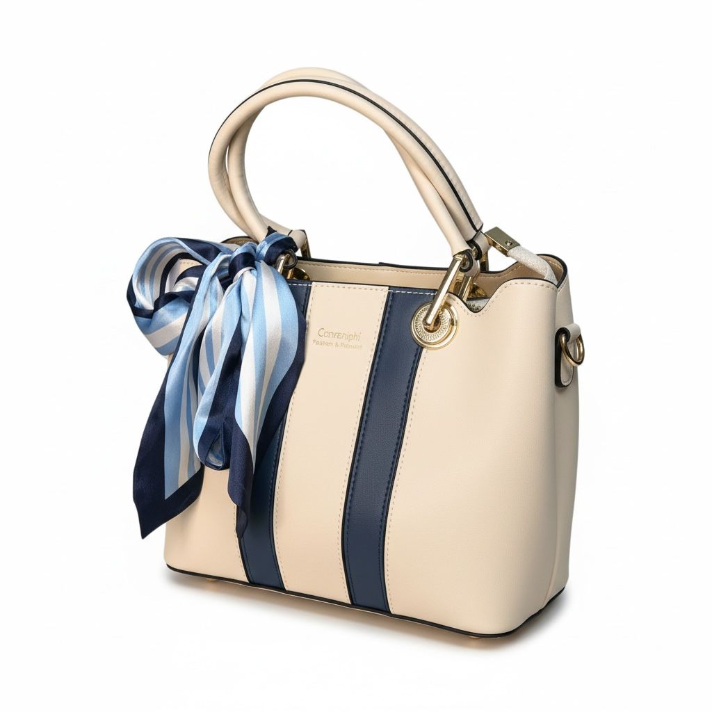 The Elegant Satchel with Scarf Accent