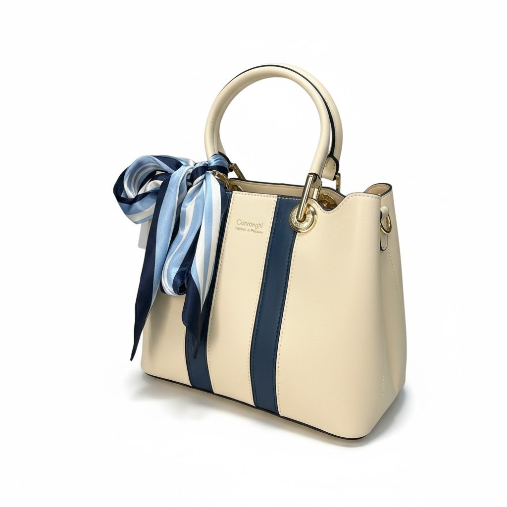 The Elegant Satchel with Scarf Accent