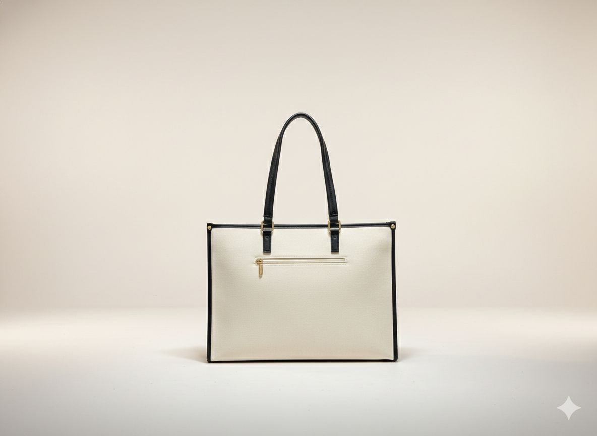 Ivory Horizon Structured Laptop Tote