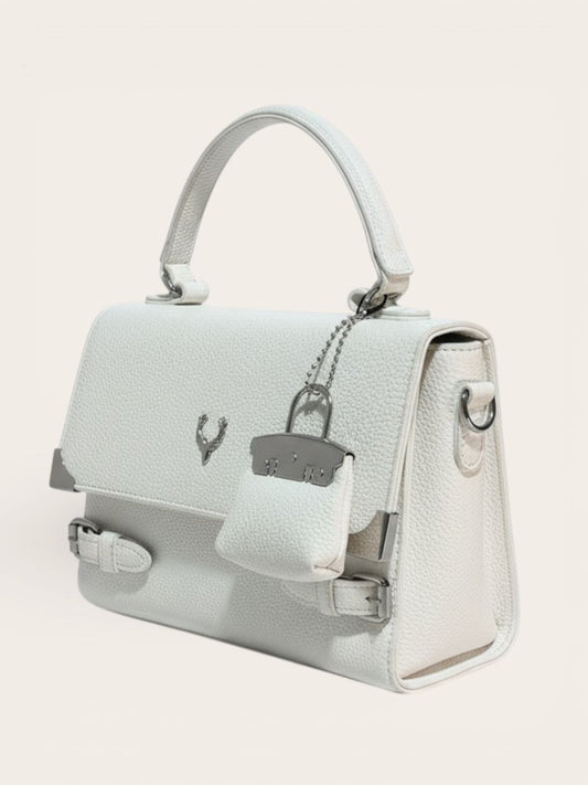 The Nude Pebbled Bag with Keychain