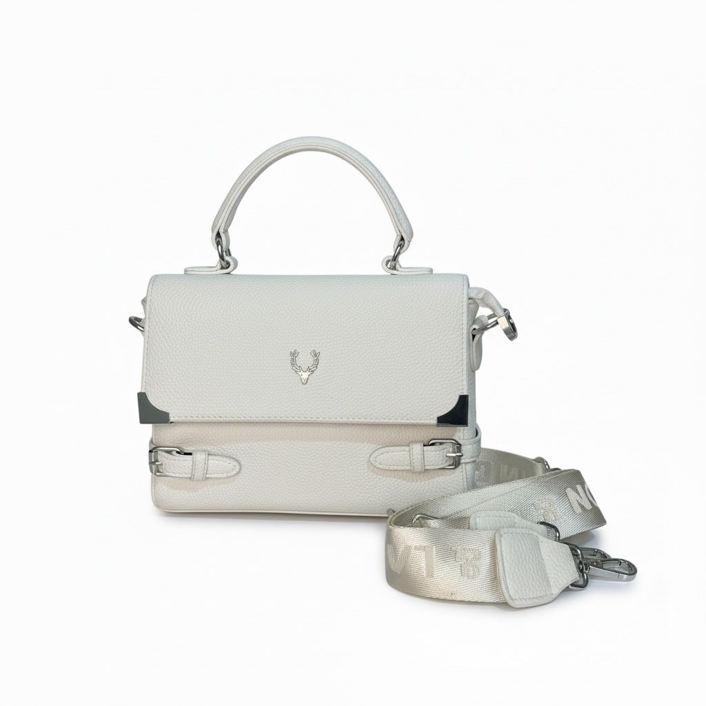 The Nude Pebbled Bag with Keychain